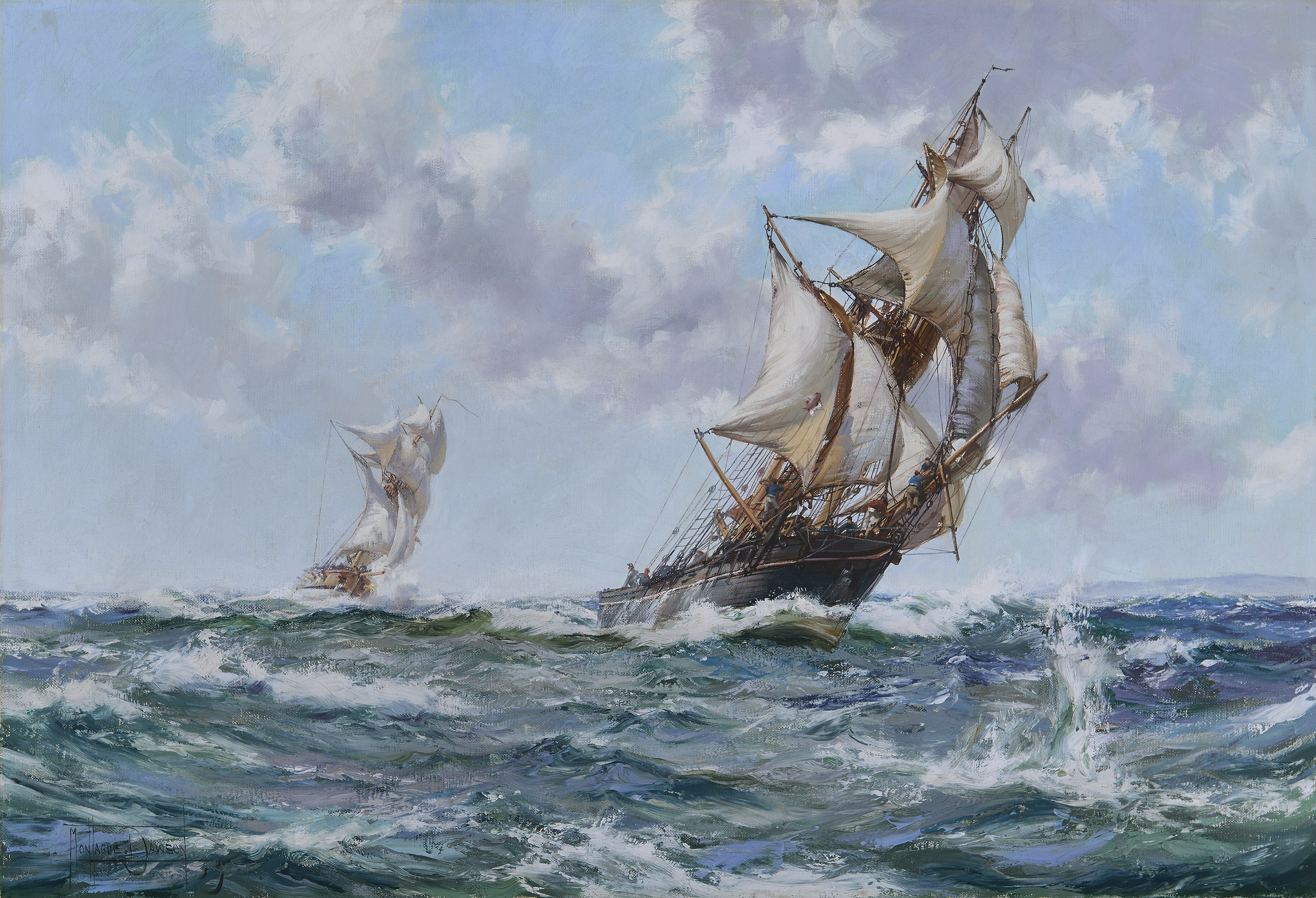 Escape – A smuggling Schooner being chased by an Excise Cutter